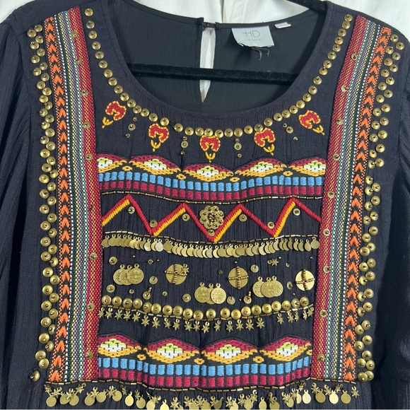 Gorgeous Anthropologie HD in Paris Embellished Embroidered Tunic Blouse - Picture 4 of 10